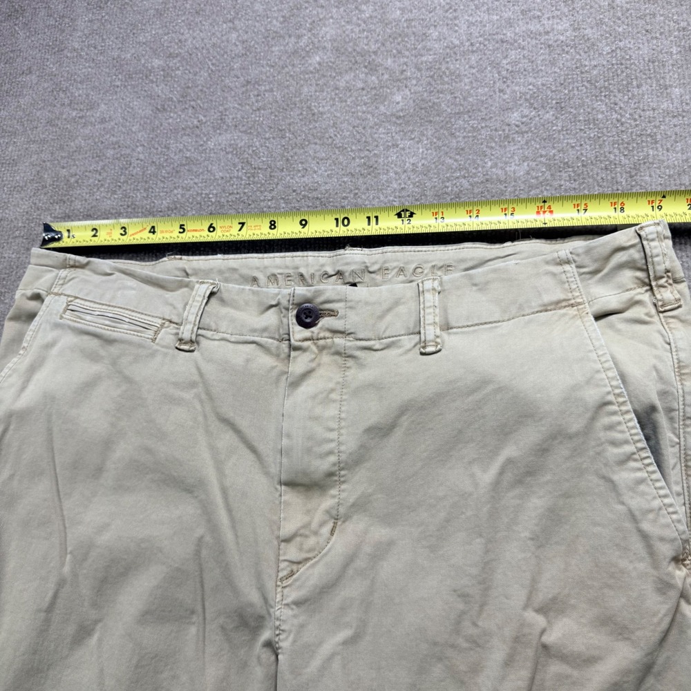 American Eagle Slim Fit Chino Pants Mens 38x36 (measures 38x33) Khaki Stretch - Picture 3 of 14